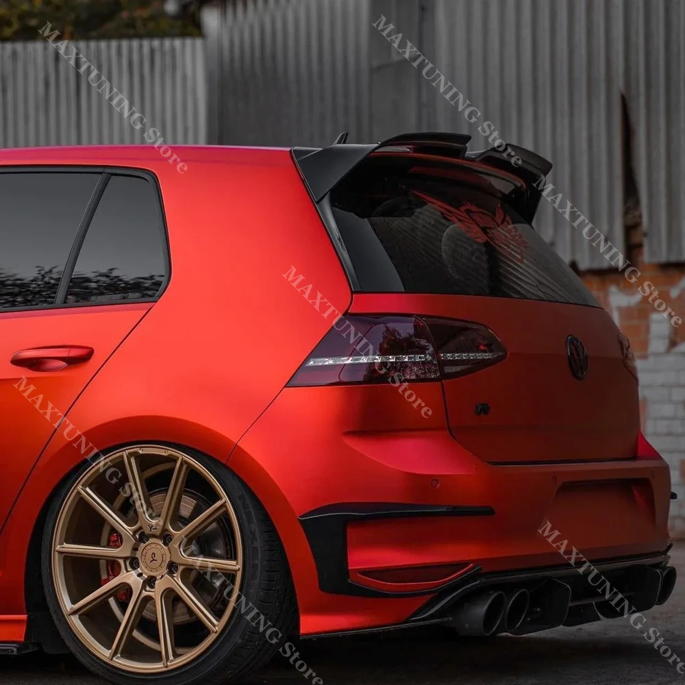 2pcs Glossy Black For Oettinger Roof Spoiler Extentions Flaps Rear Wing For VW Golf 7 MK7 MK7.5 GTI GTD GTE R R-LINE 2012-2020 view 4