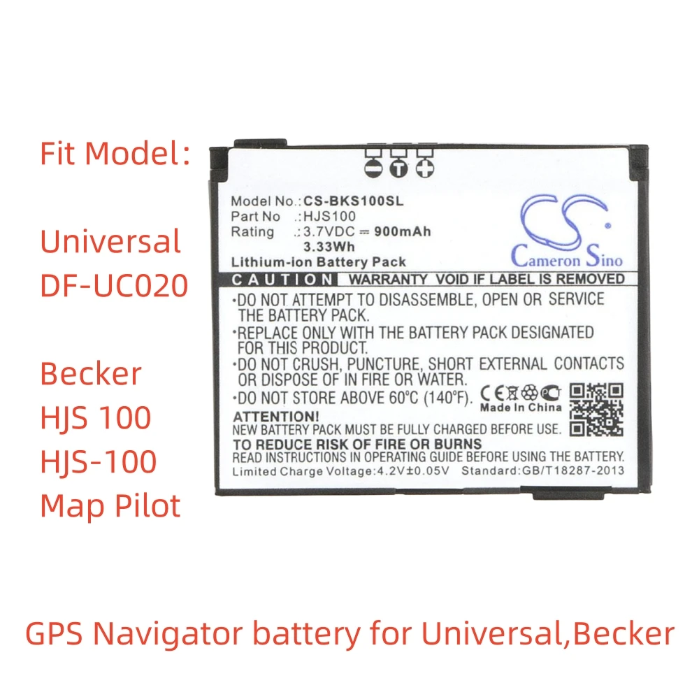 Li-ion GPS, Navigator battery for Becker,3.7v,900mAh,HJS 100 HJS-100 Map Pilot