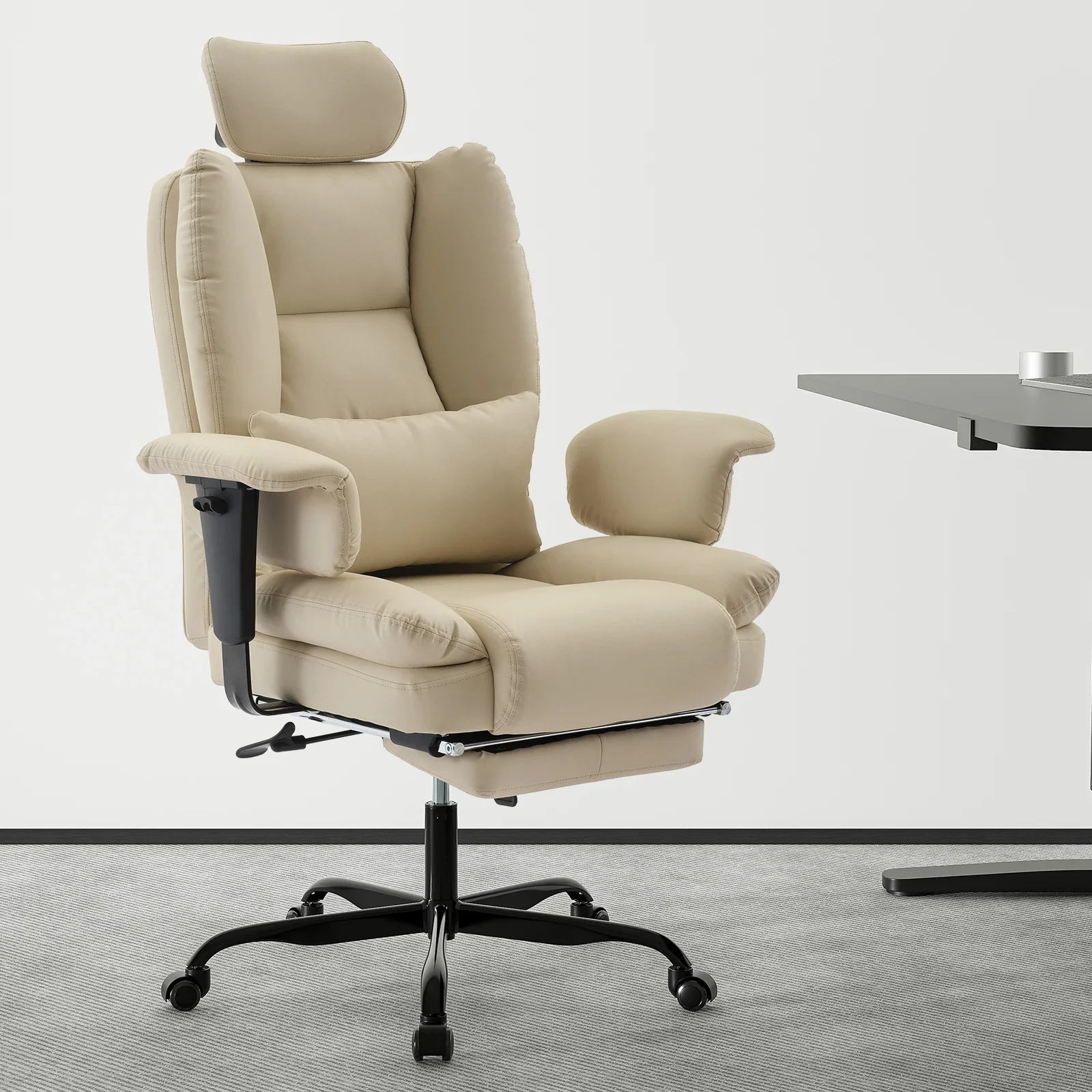 American style Ergonomic PU Leather Office Chairs With Lumbar Office Chairs Support And High Backrest Sillas Gamer Furniture