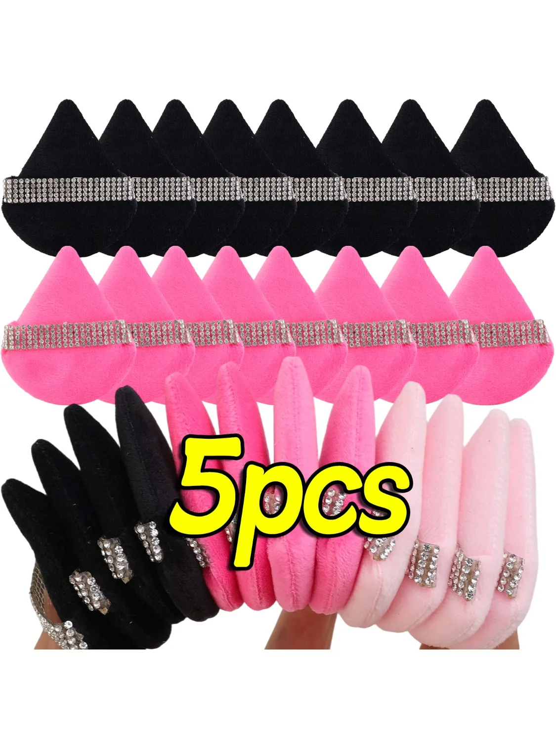 Diamant Triangle velours poudre bouffée visage outils de maquillage doux lisse éponge visage beauté maquillage éponge cosmétiques bouffées accessoires