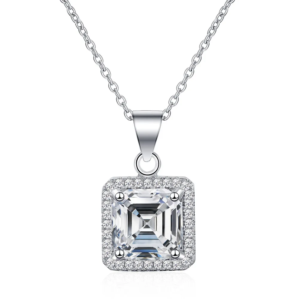 

ShanLover Brand MST 2.5ct Moissanite Diamond Pendant Necklace for Women Real 925 Sterling Silver Pendants Chain Necklace Jewelry