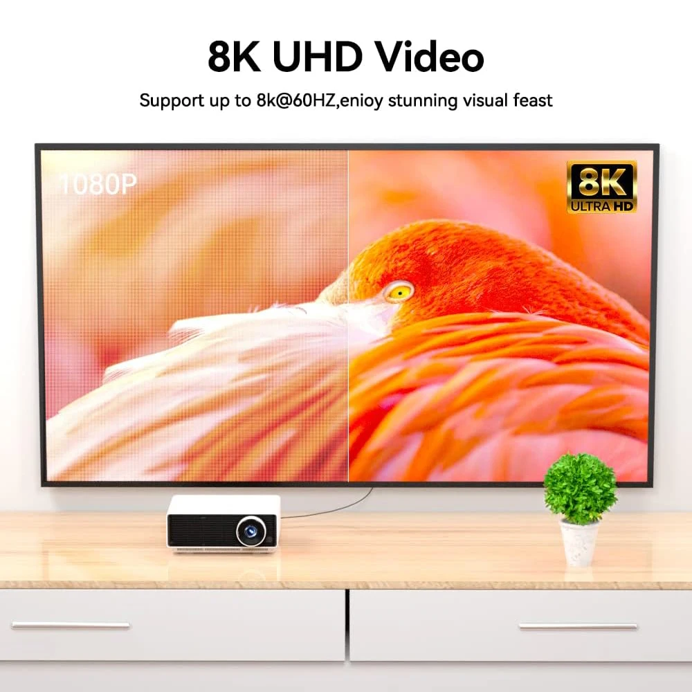 Magnetic UHD Adapter 19-Pin HD2.1 Male to Female Support 8K 60Hz 48Gbps 4K 2160P 1080P 3D ARC for HDTV Monitor Computer Display