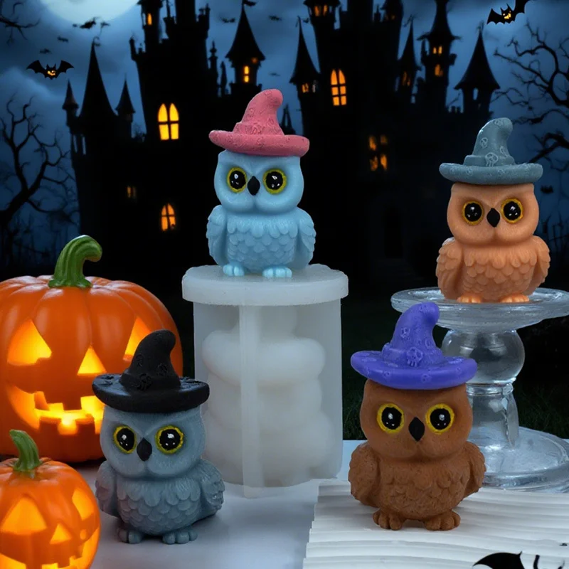 

Шляпа волшебника на Хэллоуин, форма для свечей в форме совы - силиконовая форма для свечей в форме совы для литья из смолы, поделок на Хэллоуин и домашнего декора, Creati