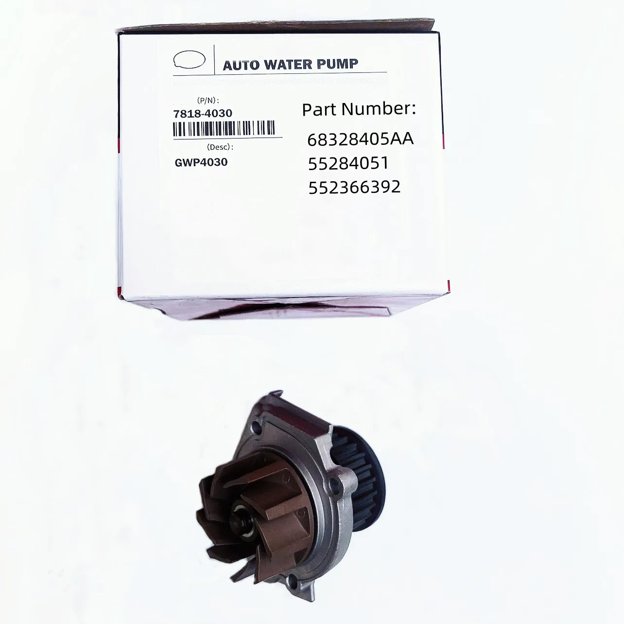 

Water Pump, 68328405AA, 55284051,55236392, For: 1.4L, Compass M6, M4, MP, Trailer BU,BQ, Fei Xiang，FYT500, 2014-2026
