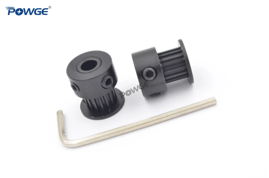 POWGE Black 16 teeth 2MGT 2GT Timing Pulley Bore 5mm small backlash for 2M GT2 Open Synchronous belt width 6mm 16Teeth 16T VORON