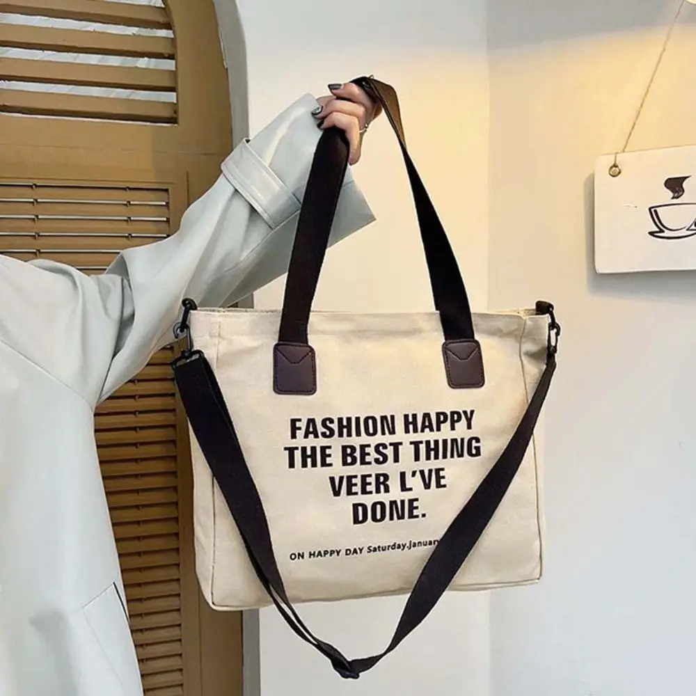 رسالة قماش حقيبة كتف عادية سعة كبيرة حقيبة نسائية صغيرة حقيبة متعددة جيب حقيبة تحت الإبط تنوعا حقيبة يد من القماش النساء الرجال #4