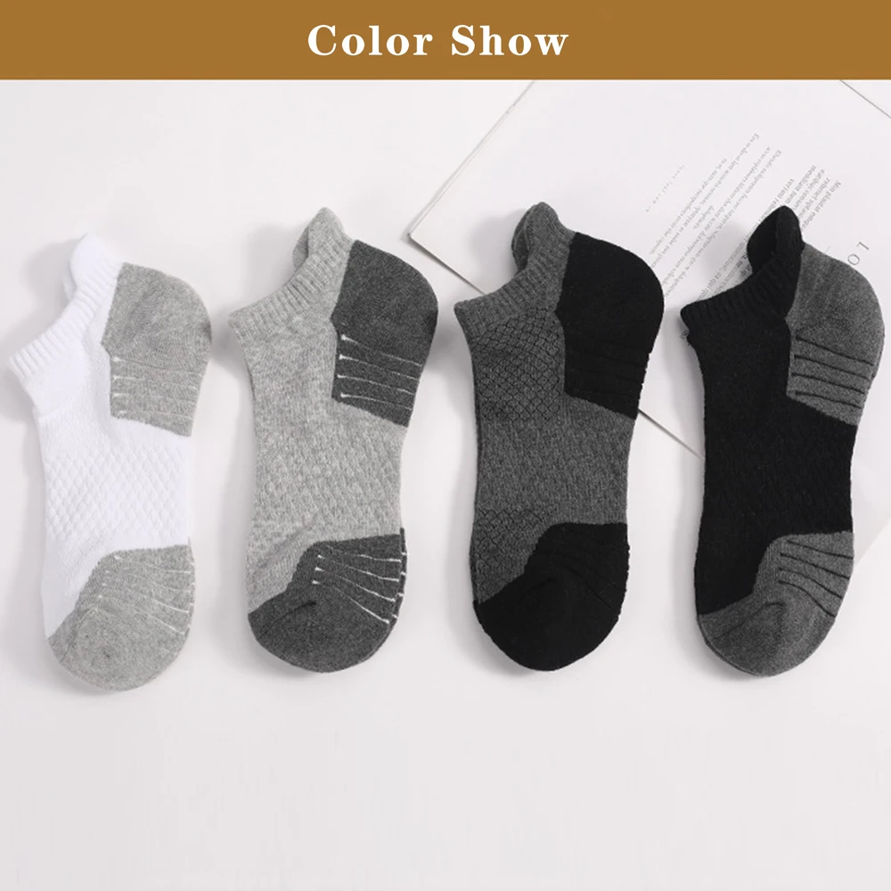 3 Pairs Men Socks Cotton Thickened Towel Bottom Sports Running Cycling Breathable Socks Male Short Socks High Quality Plus Size