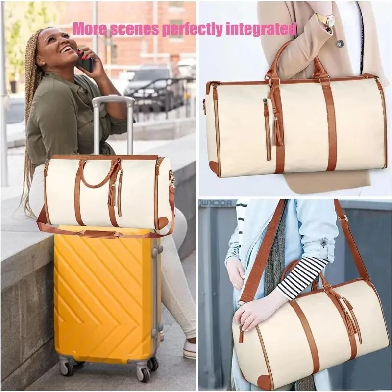 

Fashion Women Travel Bag Large Capacity Pure Color Versatile Hand Carry Luggage High Quality