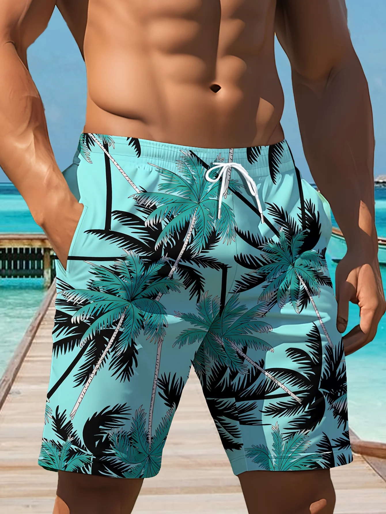2026 Summer Men's Short Pants with 3D Print Breathable Lightweight Comfortable Fashionable Outdoor Beach Men's Pants