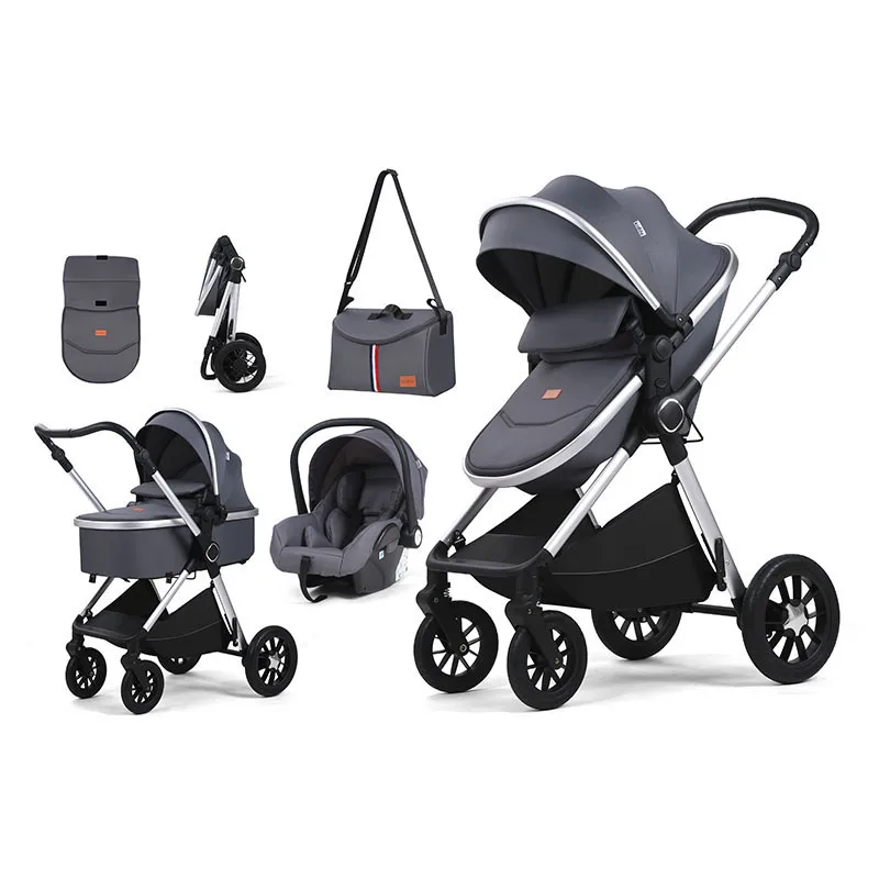 Luxury Carriage Stroller Baby Kinderwagen Foldable Multifunctional Baby Stroller Can Sit Or Lie Down Pram 3 In 1 With Car Seat