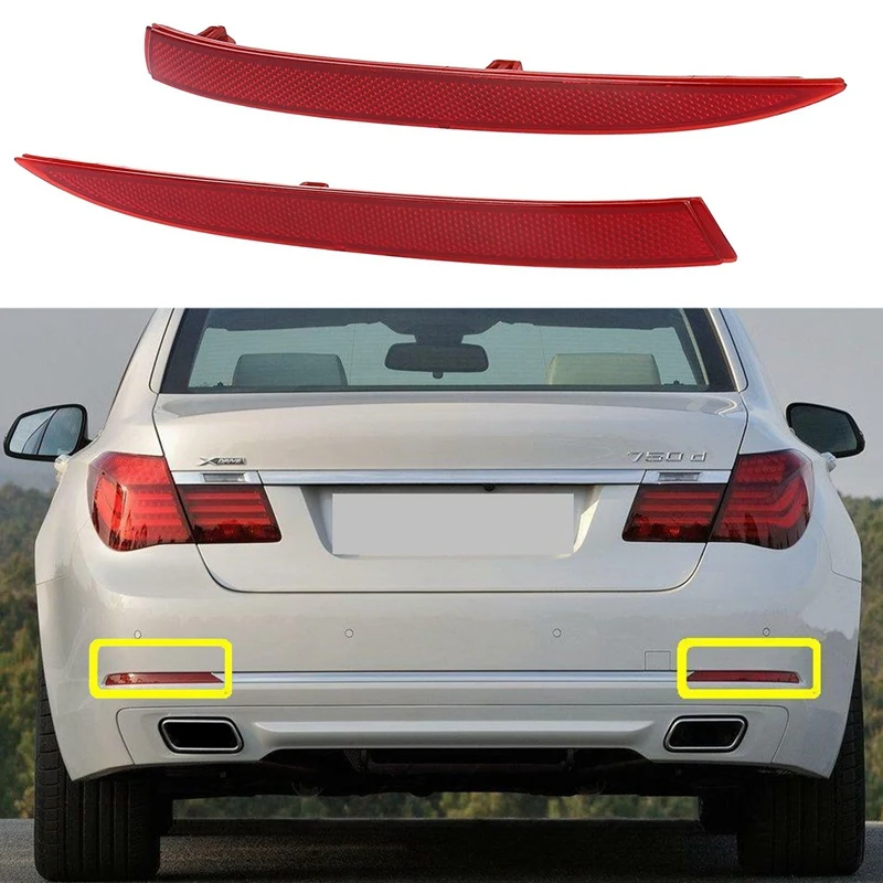 NEW-63147342950 63147342949 For BMW 7 Series G11 G12 2016-2021 Car Rear Right+Left Bumper Reflector Lens Light Red