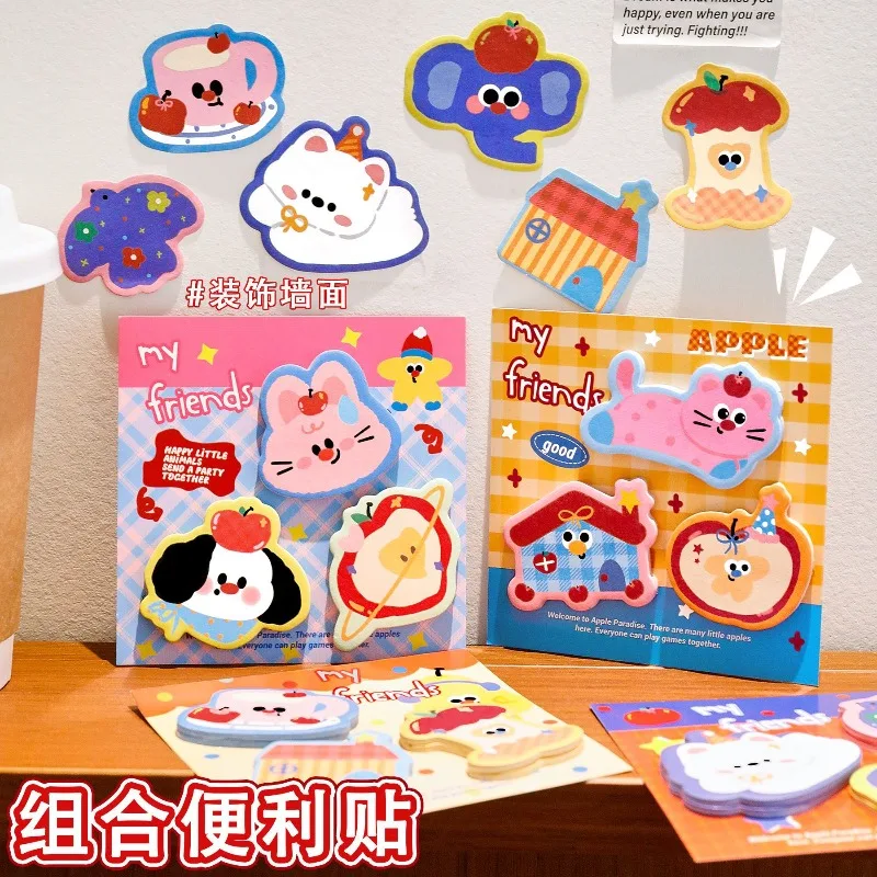 

Ins милый комбинированный стикер для домашних животных, студенческий мультфильм, декоративные наклейки для нескольких справочников, наклейки для заметок с сообщениями
