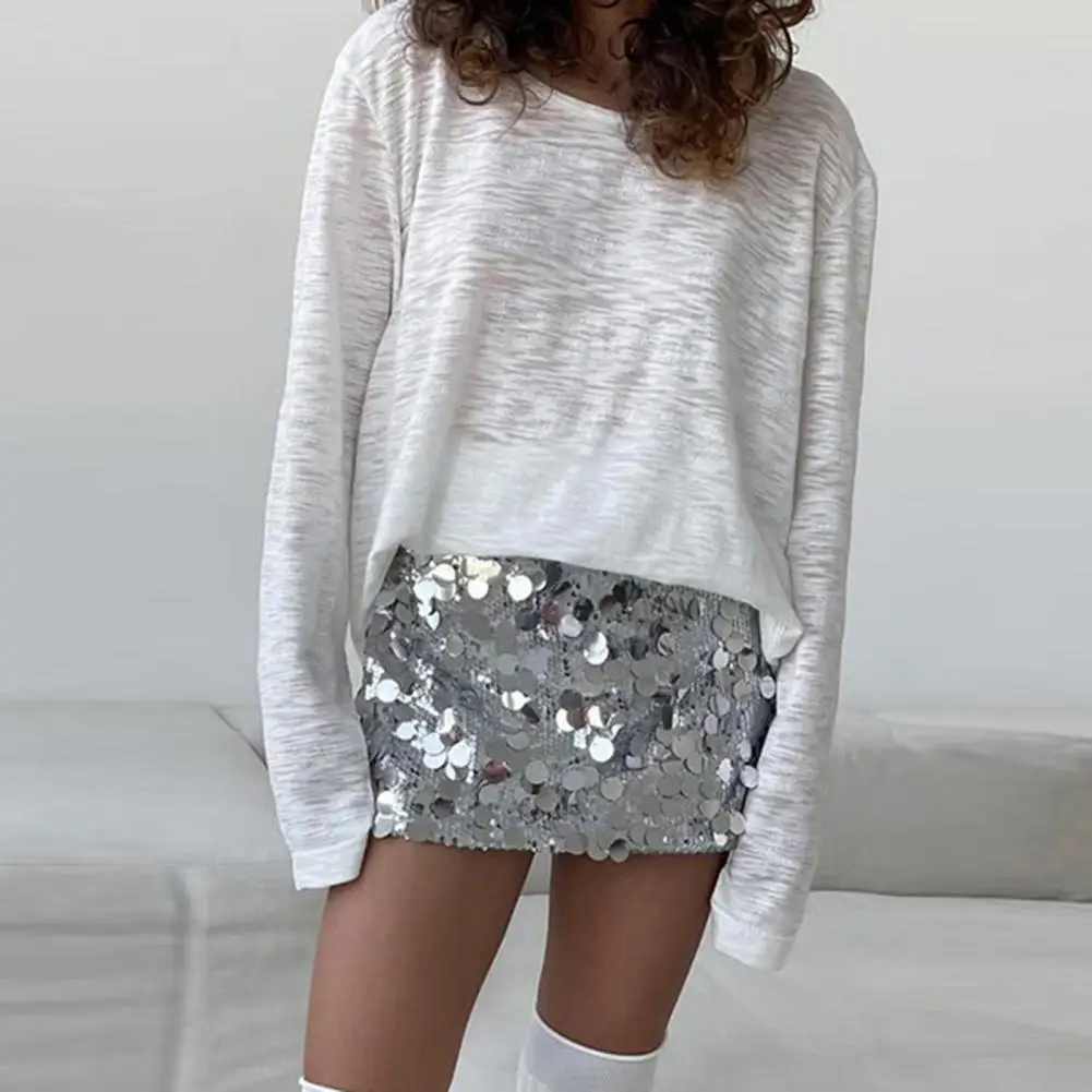 

Серебряная юбка с пайетками, женская мини-юбка с высокой талией, женская модная блестящая блестящая элегантная короткая юбка для женщин, юбки