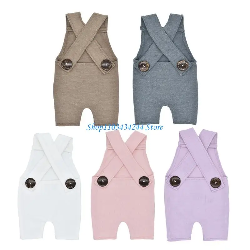 Newborn Photography Prop Button Overalls Pants Baby Photo Romper Outfit