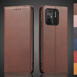 Magnetic attraction Leather Case for Xiaomi Redmi 10C Holster Flip Cover Case Wallet Phone Bags Fundas Coque