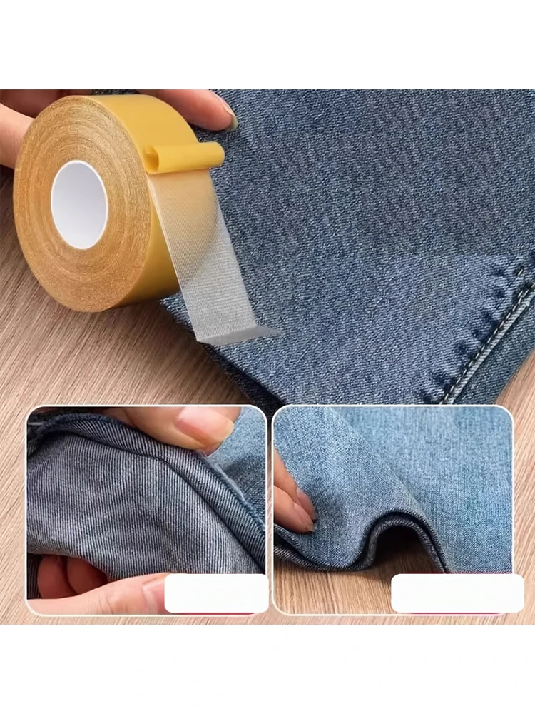 1 Rolle stark haftendes Stoffband zur Modifikation von Hosenbeinen, kein Schneiden, keine Markierung, nahtfreier Kleber für Kleidung