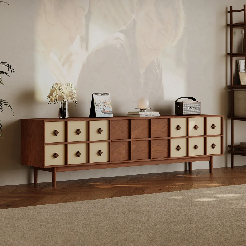 TV cabinet storage locker integrated antique living room TV cabinet