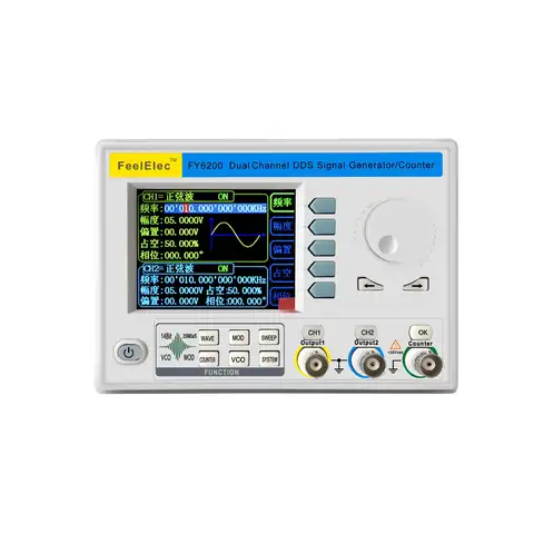 FY6200 Dual Channel Panel Function Arbitrary Waveform Generator Pulse Frequency Counter