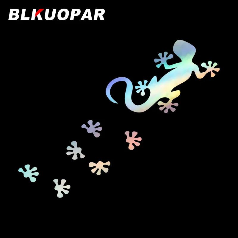 BLKUOPAR Gecko Lizard Car Stickers Vinyl Animal Laser Funny Die-cut Occlusion Scratch Sunscreen Holographic Car Door Protector