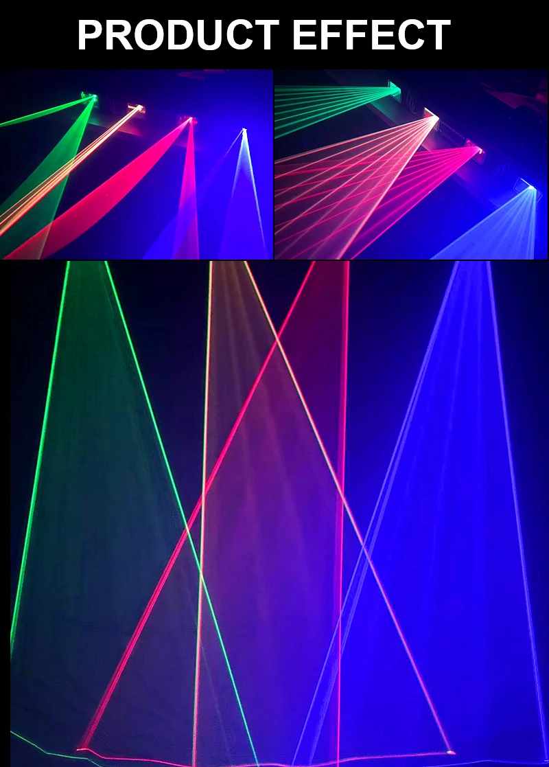 Vierobjektiv-RGBY-Laserprojektor mit vier Linsen, DJ-Disco-Partylicht, Weihnachtsdekoration, DMX-Laserlicht, geeignet für DJ KTV Disco – Detail 6