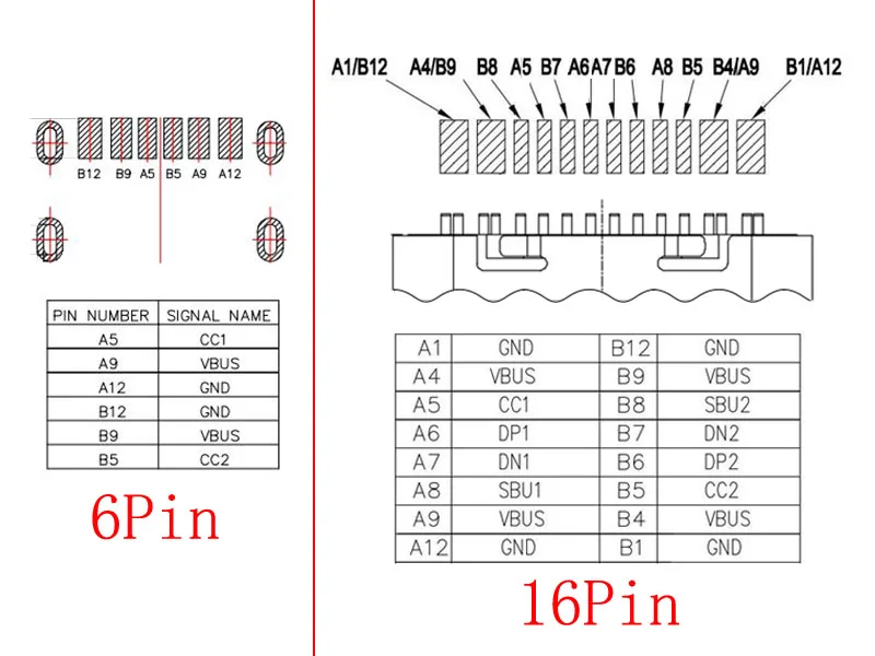 10Pcs USB Typ C 2/6/16/24 Pin Stecker Weibliche Jack Lade Port SMD SMT PCB Solder DIY Reparatur USB-C Typ-C Buchse Anschlüsse – Detail 1