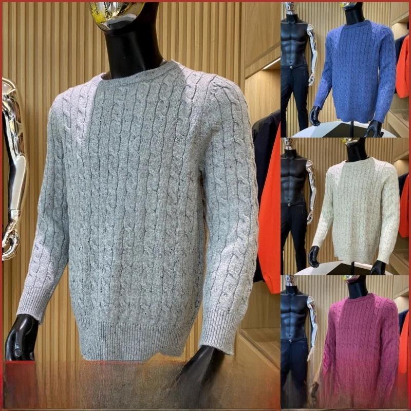 

Camere-Like Soft Knitted Sweater round Ne Men's Autumn Winter New Pure Color Tassel Long Sve Faion Urban Sle