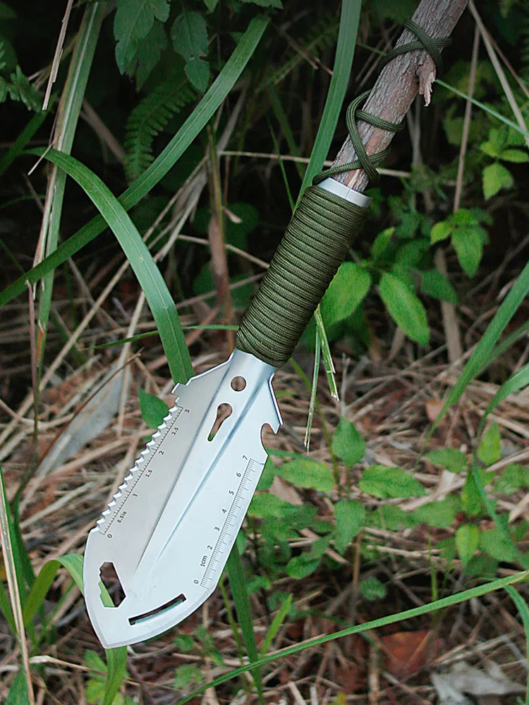 1 stücke Tragbare Edelstahl Outdoor Camping Wandern Schaufel Multifunktionale Armee Schaufel Military Survival Spaten Garten Hand Werkzeug – Detail 1