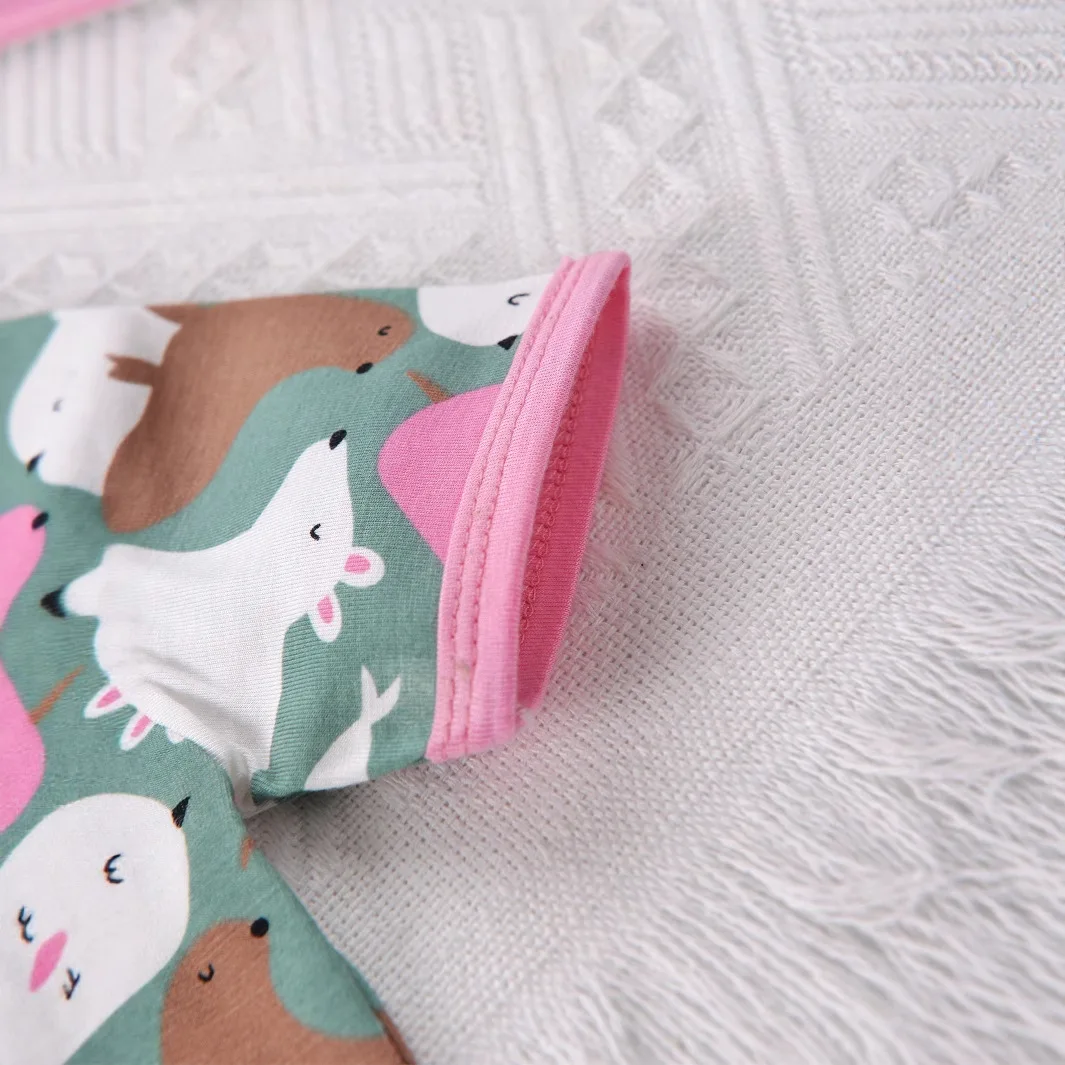 Newborn Baby Bamboo Fiber Romper Pajamas Cute Cartoon Dinosaur Onesie Short Sleeve Rompers Soft & Cozy Toddler Summer Casual Pjs view 4