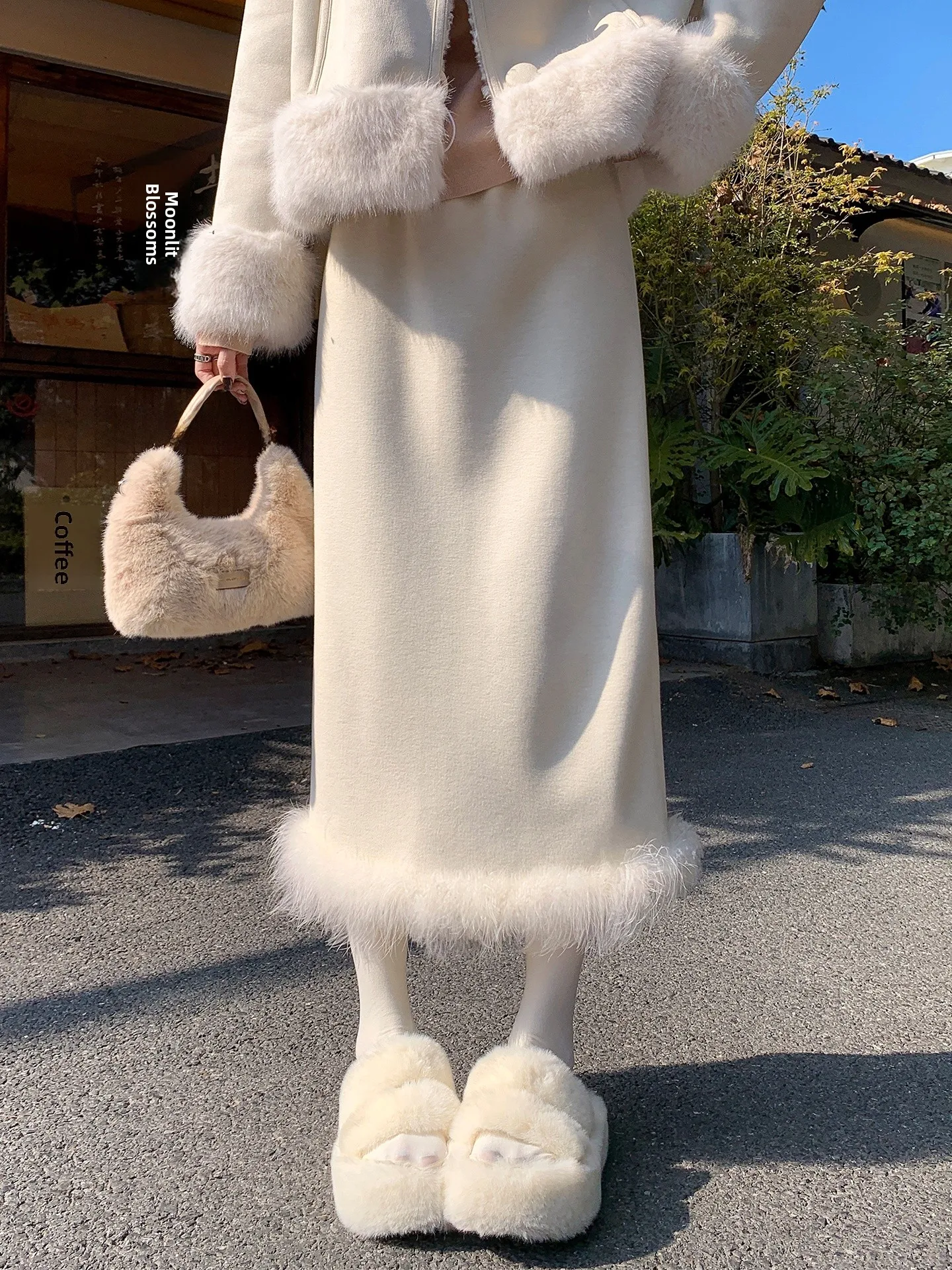 Winter Women's Woolen  Skirt High Waist Slim Straight Cut High Waist Korean Sle Commute Resistant Deformation Casual Skirt