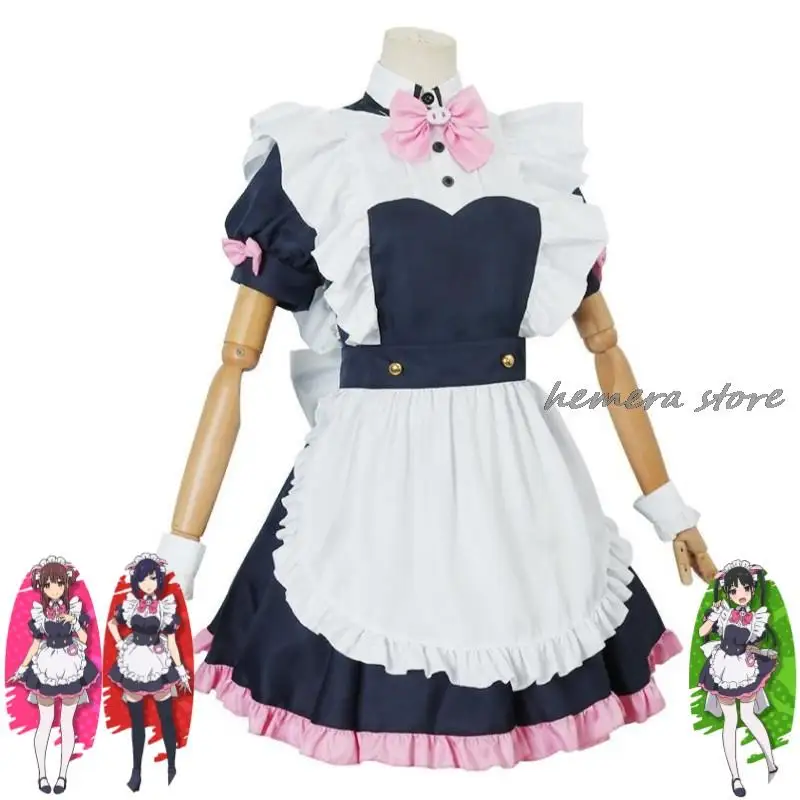 Anime Akiba Maid War Wahira Nagomi Mannen Ranko Hiiragi Yume Cosplay Costume Wig Sexy Woman Uniform Halloween Suit