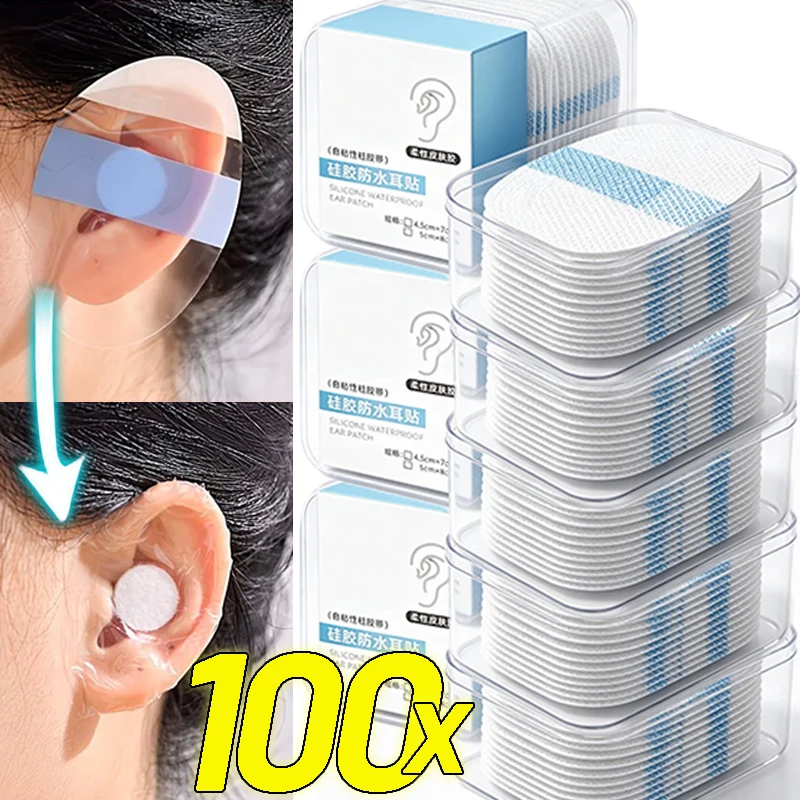 20/100Pcs Waterproof Ear Patches Adult Children's Style for Swimming Bathing Shampooing Transparent Self-Adhesive Ear Stickers