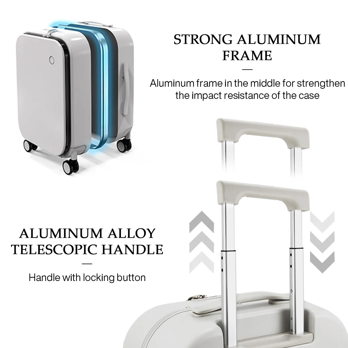 Mixi Patent Design aluminium frame koffer handbagage Mooie instapcabine 18 20 24 inch M9260