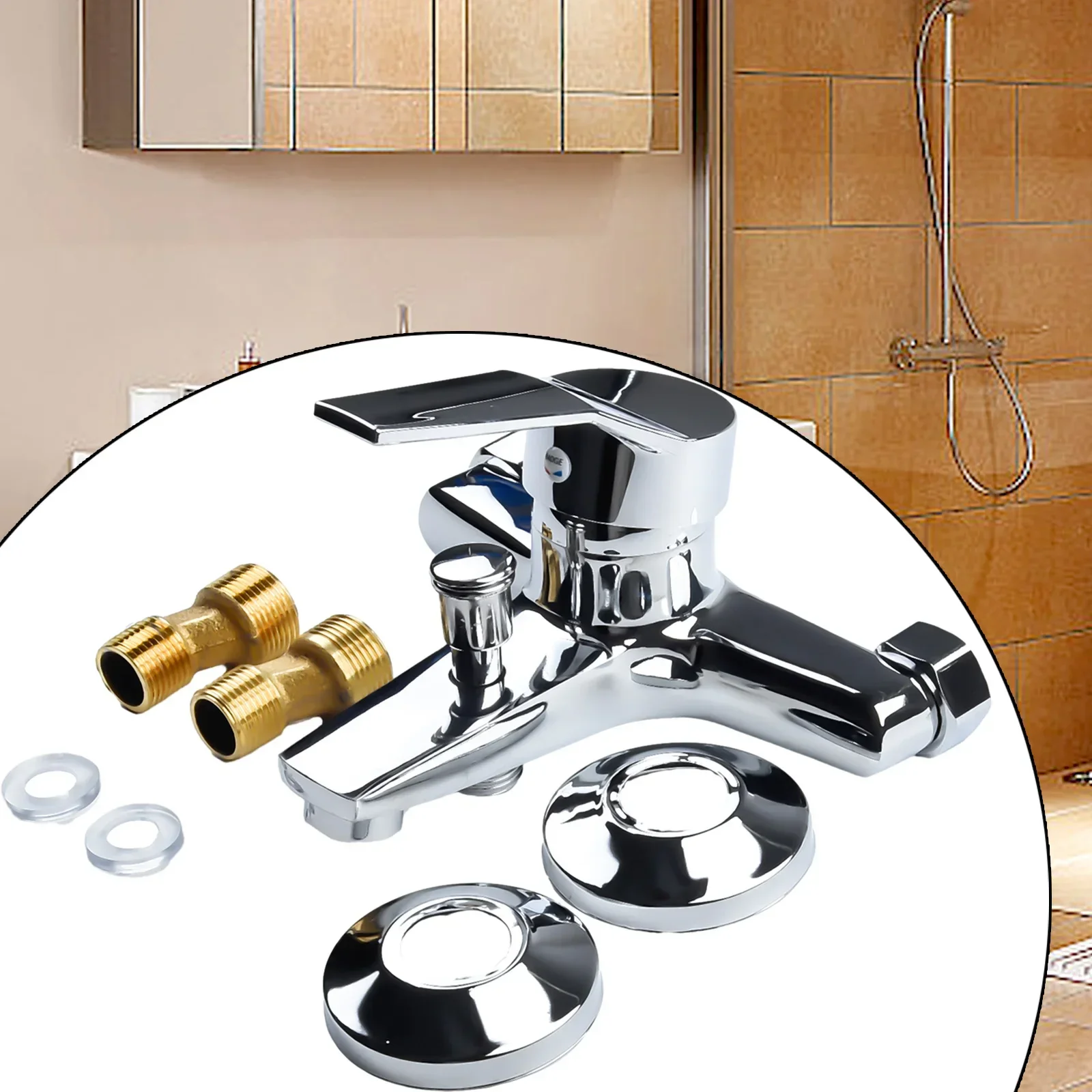 

G1/2 Hot Cold Water Mixer Tap Basin Faucet Triple Shower Wall Mounted Zinc Alloy Chrome Bathtub Concealed Bathroom Fixture