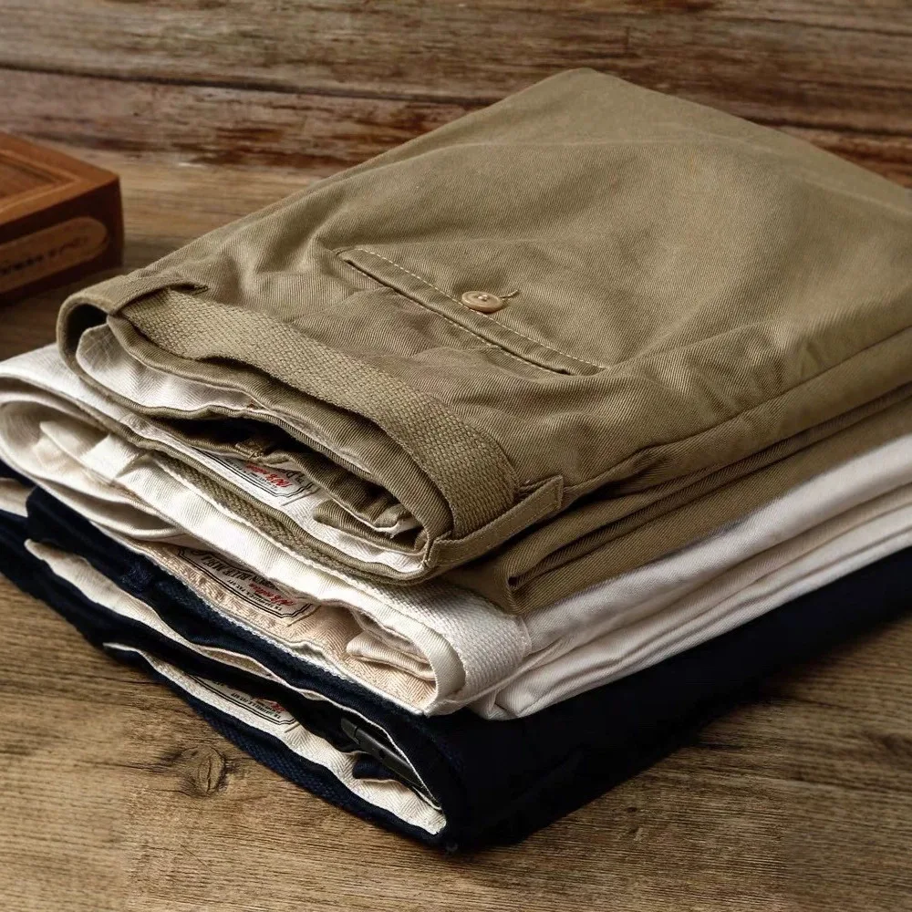 Casual Pants Pure Cotton Retro Harajuku Spring And Autumn Tooling Drop Straight Pants Men's Fashion Spring And Autumn Models