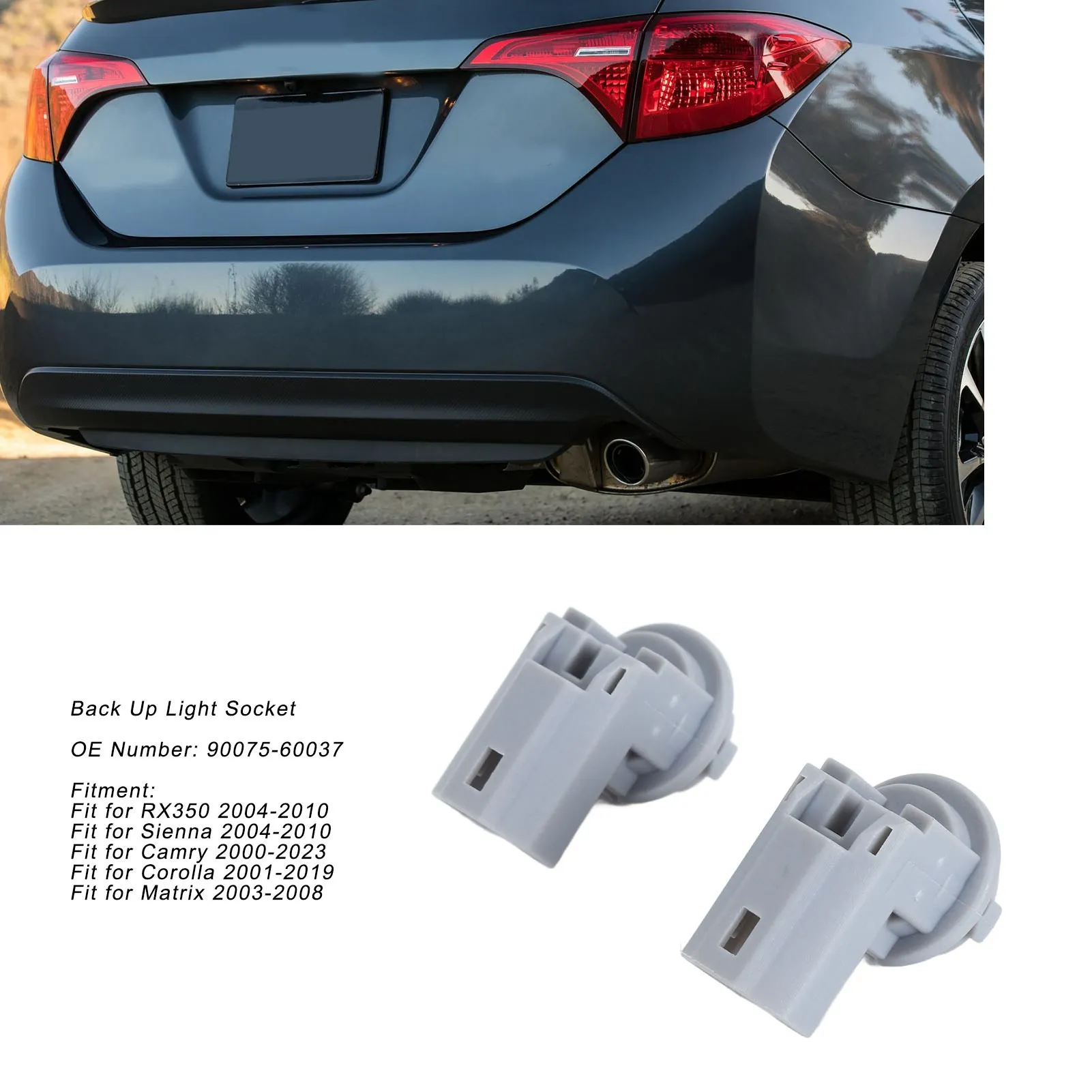 Back Up Light Socket Enhanced Stability Rear License Plate Lamp Holder Socket 90075‑60037 for