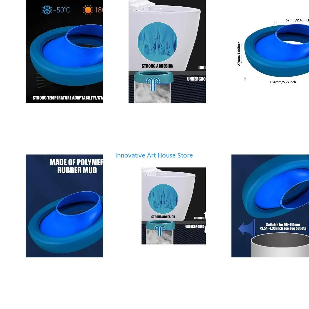 

E1PC Innovative Rubber Toilet Flange Gasket Upgrades for Secure Fits & Odor Control