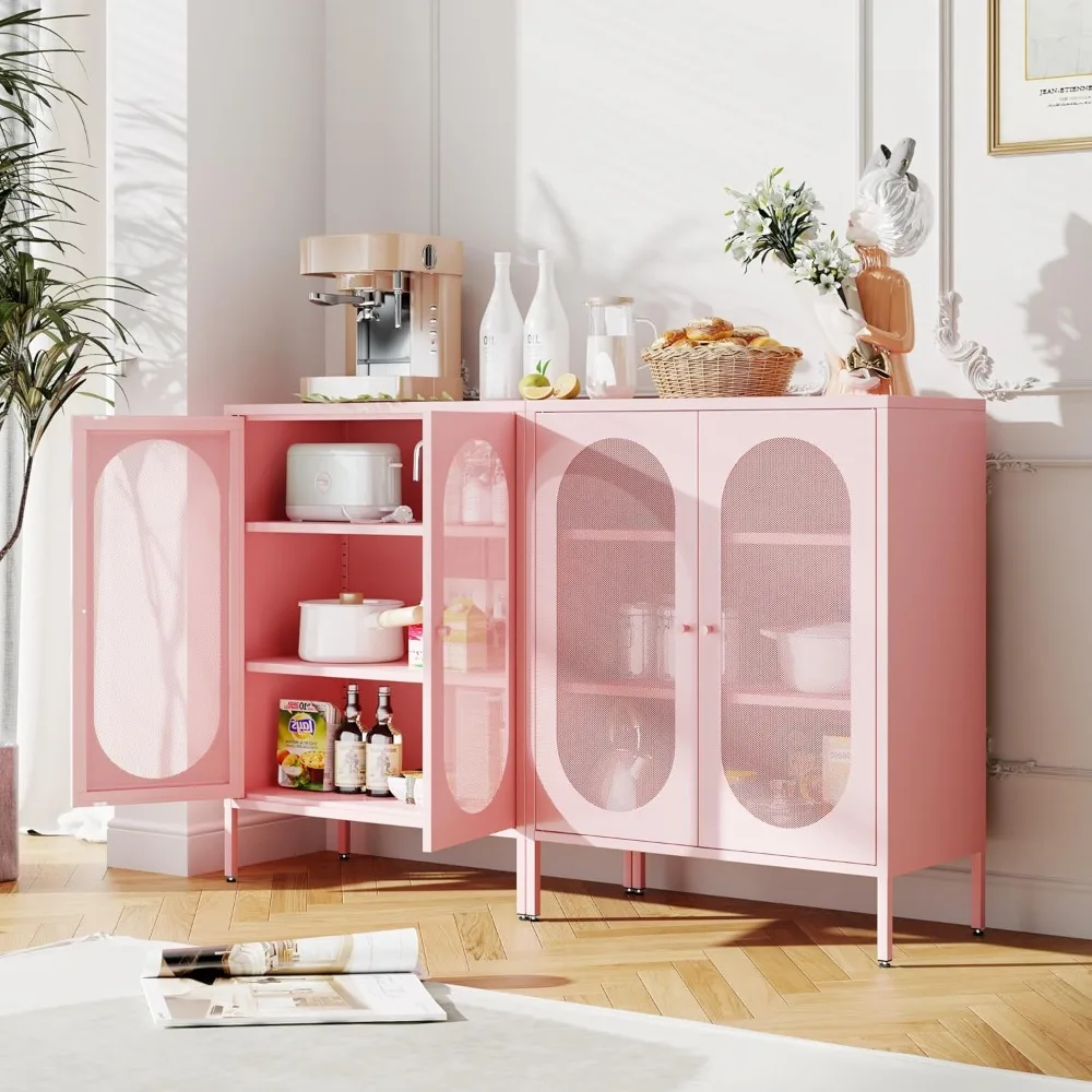 خزانة تخزين معدنية بباب شبكي لغرفة النوم، غرفة المعيشة، المنزل، الفندق، المكتب، المرآب، المطبخ، 3 طبقات، 2 رفوف قابلة للإزالة (شبكة دو