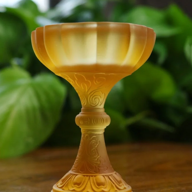 Traditional Glazed Lotus Incense Burner Candle Holder Holy Water Offering Cup Complete Set of Buddhist Altar Su