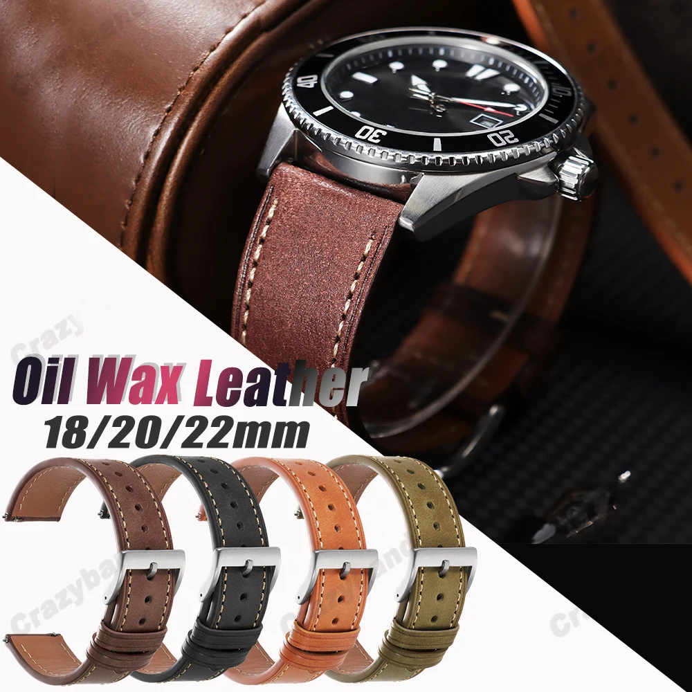 

Ремешок из натуральной кожи в стиле ретро, масляный воск, воловья кожа для часов Tudor, ремешок 18 мм, 20 мм, 22 мм, высококачественный деловой универсальный ремень на запястье