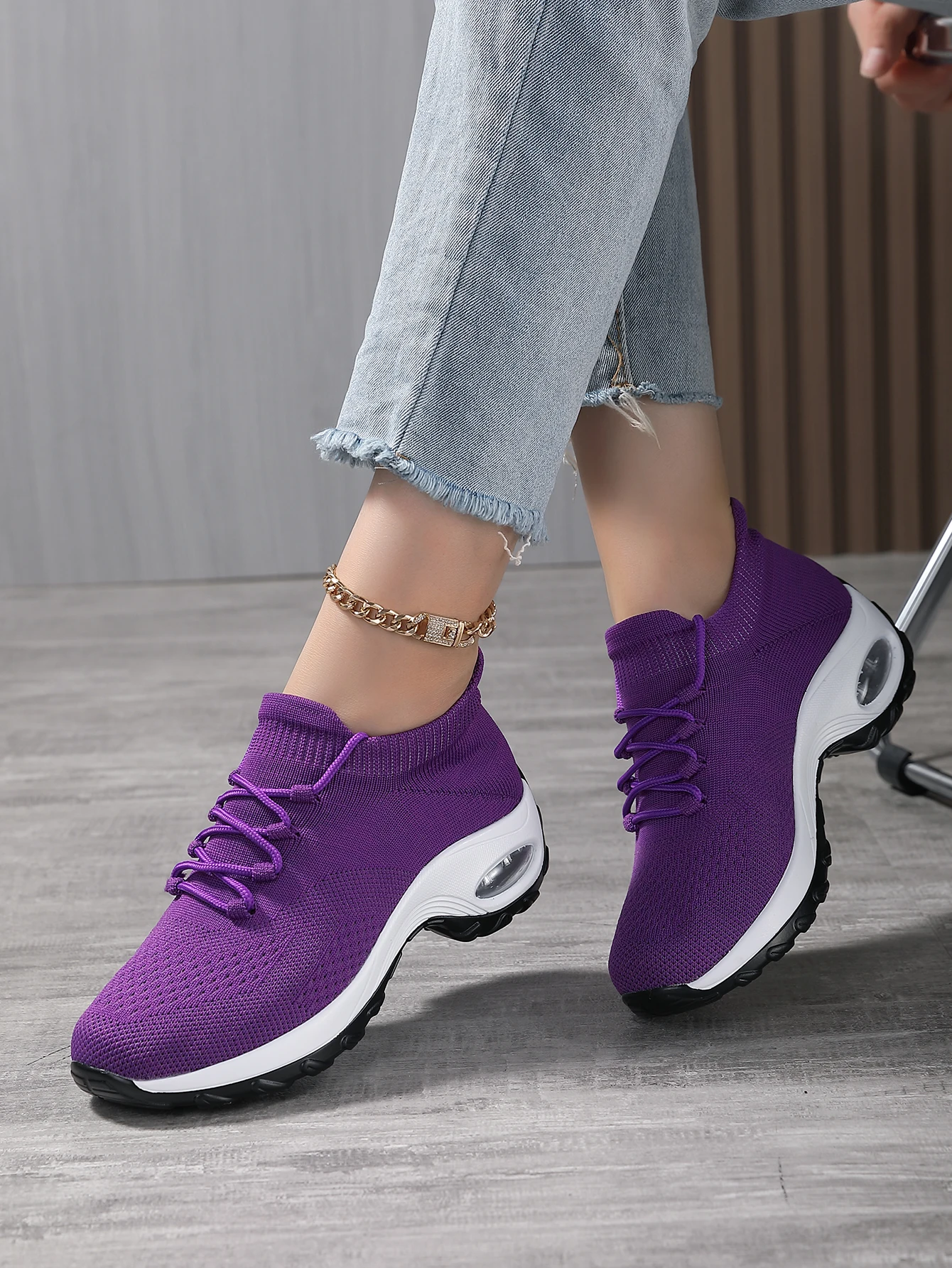 Running Sneakers Women Air Cushion Casual Shoes Outdoor Sneakers Gym Jogging Tennis Trainers Fashion Sport Lace Up Wedge Sports