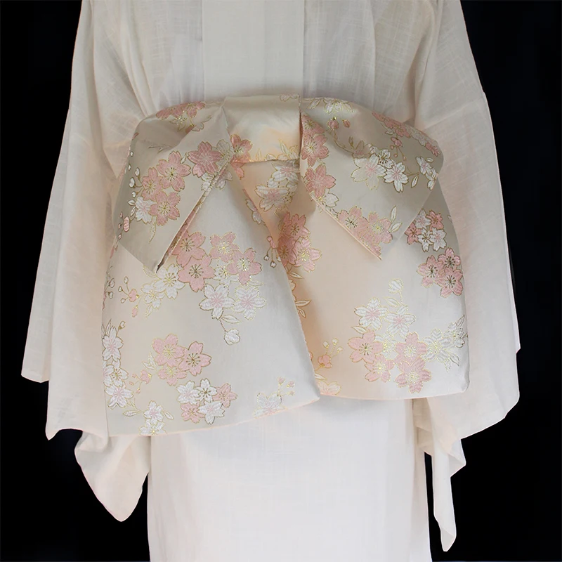 Kimono feminino obi yukata acessórios brocado cetim fixo tecido ouro arco cós