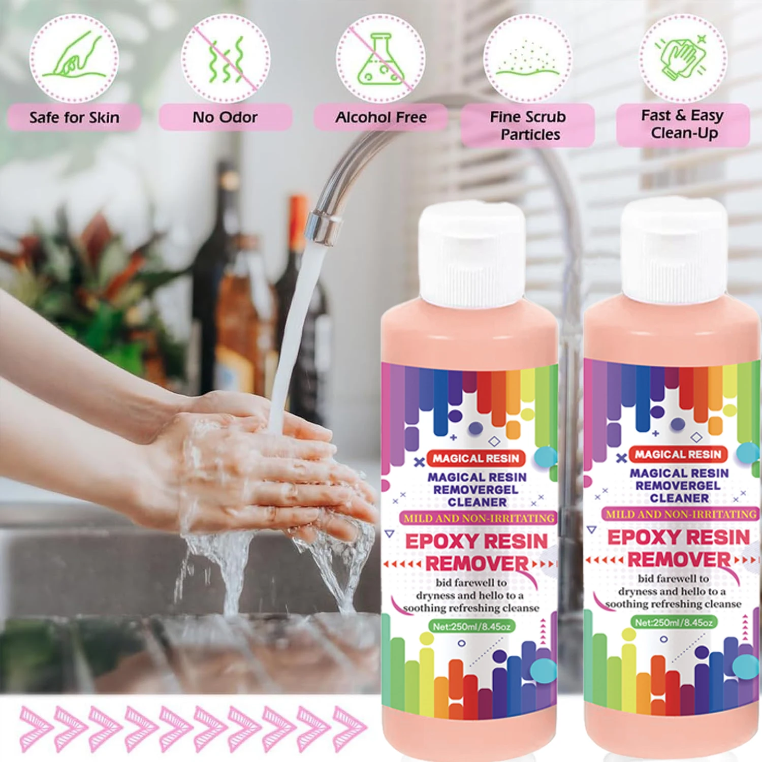 Gel dissolvant de résine nettoyant pour résine dissolvant époxy avec ensemble de recharge nettoyant pour résine-nettoyant magique pour artistes-dissolvant époxy-colle