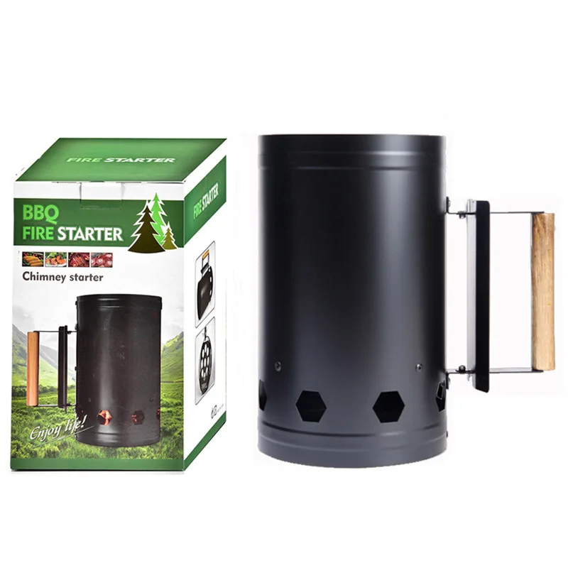 Camping Barbecue Can Charcoal Barrel Carbon Stove Charcoal Lighter Chimney Quick Fire Coal Starter Can Lighting Barrel