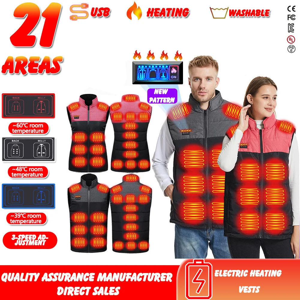 

Electric Heating Vest Area Men's Women's Jackets Winter Outdoor Heating Vest Graphene USB Motorcycle Riding Warm Heating Vest