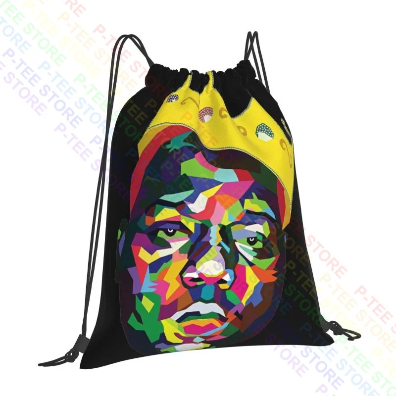 Notorious Big Mosaic Lyrics Rap Licensed Drawstring Bags Gym Bag Vintage Backpack Sports Bag Bags For Travel