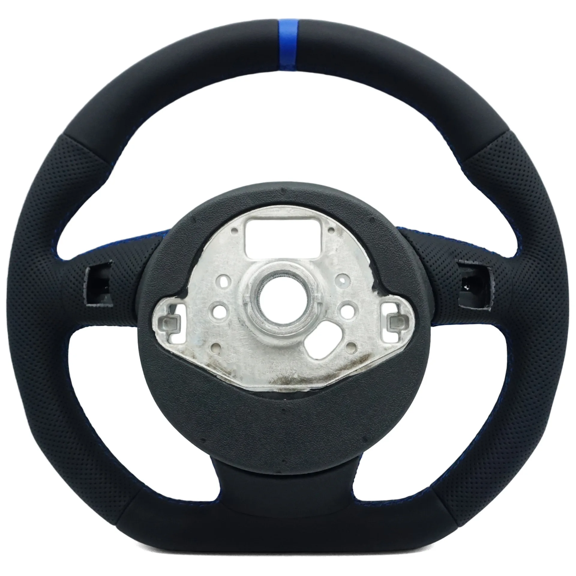 for Audi A4B8 semi-punched blue wire with blue return positive label paddle-free multi-function steering wheel  bottom plate