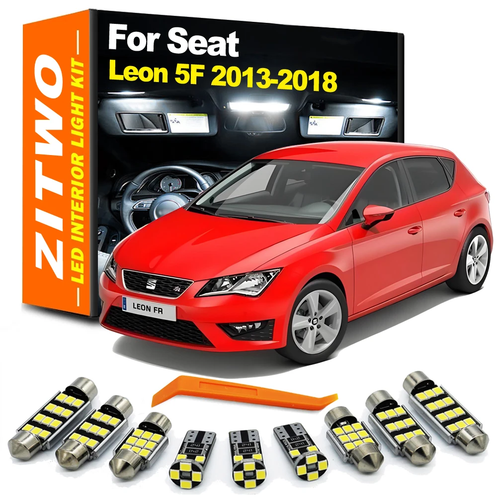 

14Pcs Canbus Car LED Bulb For Seat Leon 5F 2013 2014 2015 2016 2017 2018 LED Interior Dome Map Reading Foot Sun Visor Light Kit