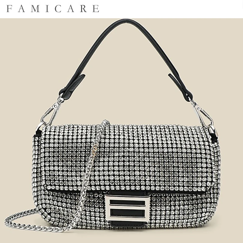 

Новая коллекция 2026: Сумка-клатч через плечо со стразами, женская сумка-багет с кристаллами, легкая роскошная вечерняя сумка-кроссбоди