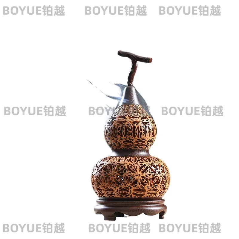 Walnut Gourd Incense Burner for Agarwood Sandalwood Home Decor Indoor Aromatherapy Holder Unique Gift for Dad