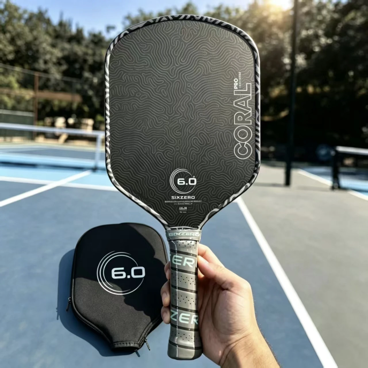 nouvelle-raquette-de-pickleball-six-zero-double-face-noire-controle-diamond-16-mm-fibre-de-carbone-t700-mousse-epp-pressee-a-chaud-raquette-de-pickleball